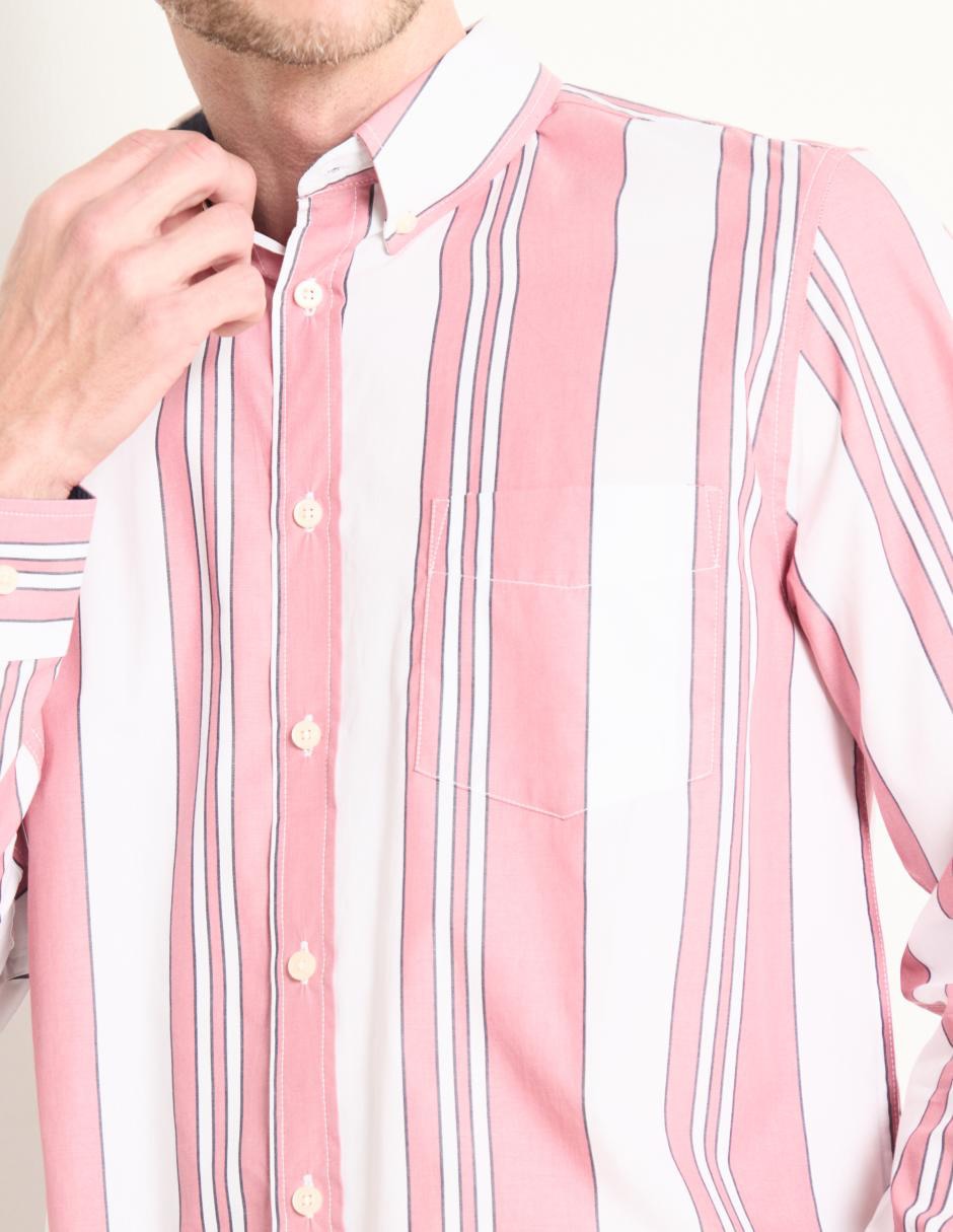 Camisa casual de algodón manga larga para hombre