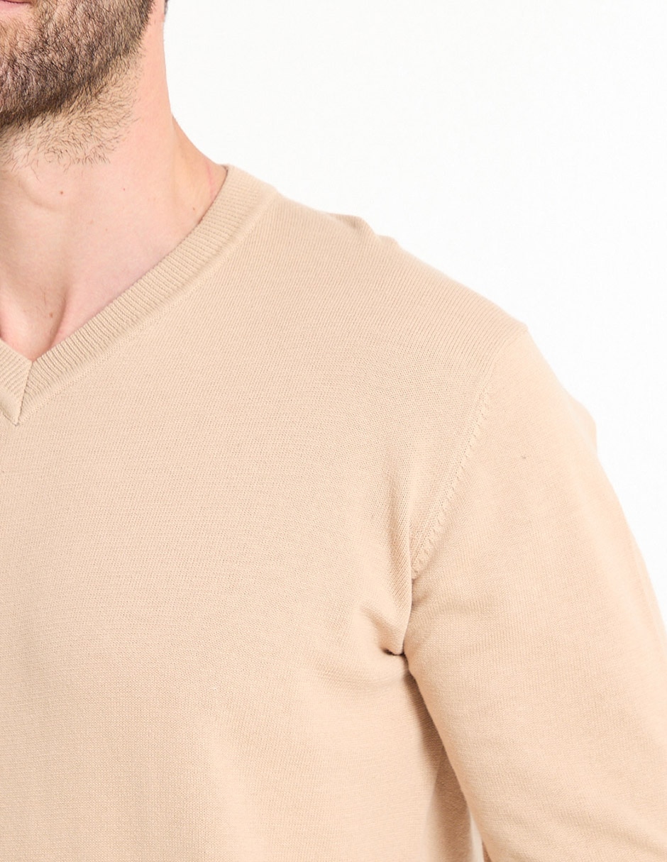 Suéter cuello v para hombre 2