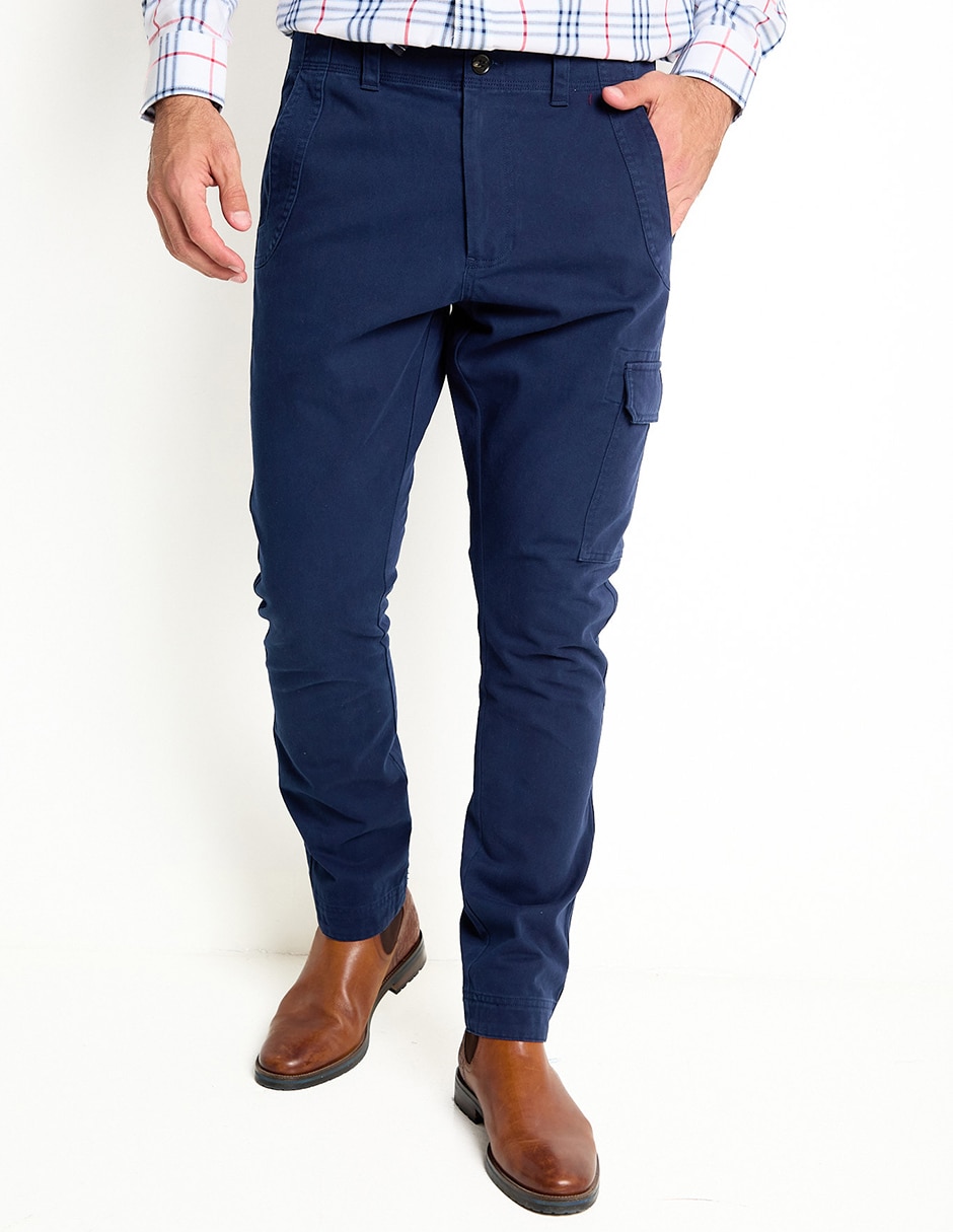 Pantalón cargo slim de algodón para hombre Pantalón cargo slim de algodón para hombre