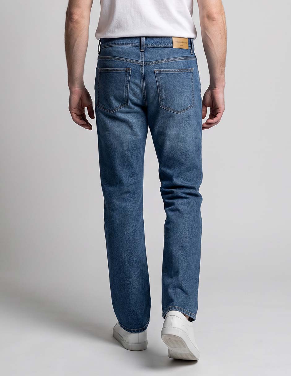 Jeans straight lavado medio para hombre 3