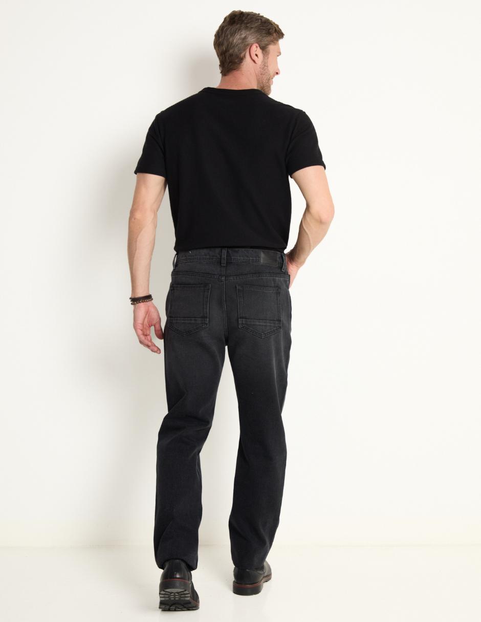 Jeans straight lavado obscuro para hombre 4