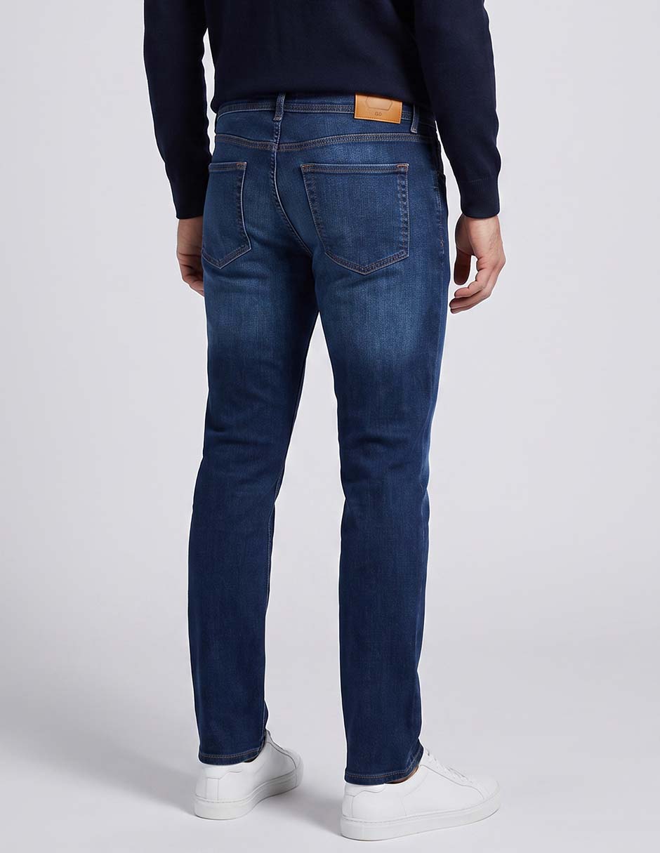 Jeans slim weekend lavado obscuro para hombre