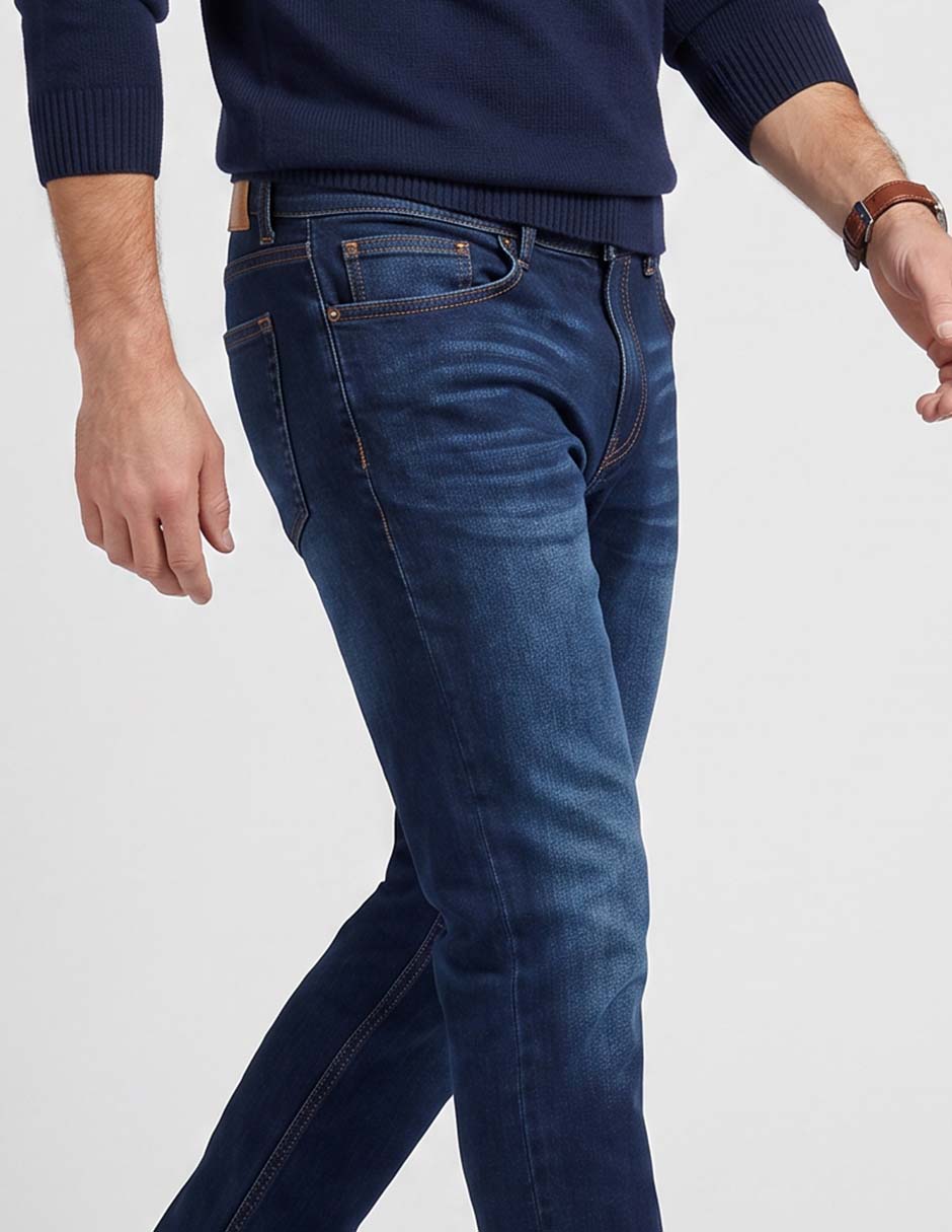 Jeans slim weekend lavado obscuro para hombre