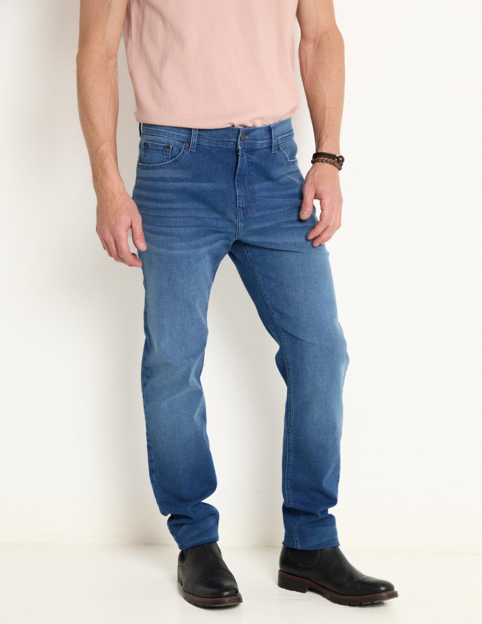 Jeans straight lavado medio para hombre