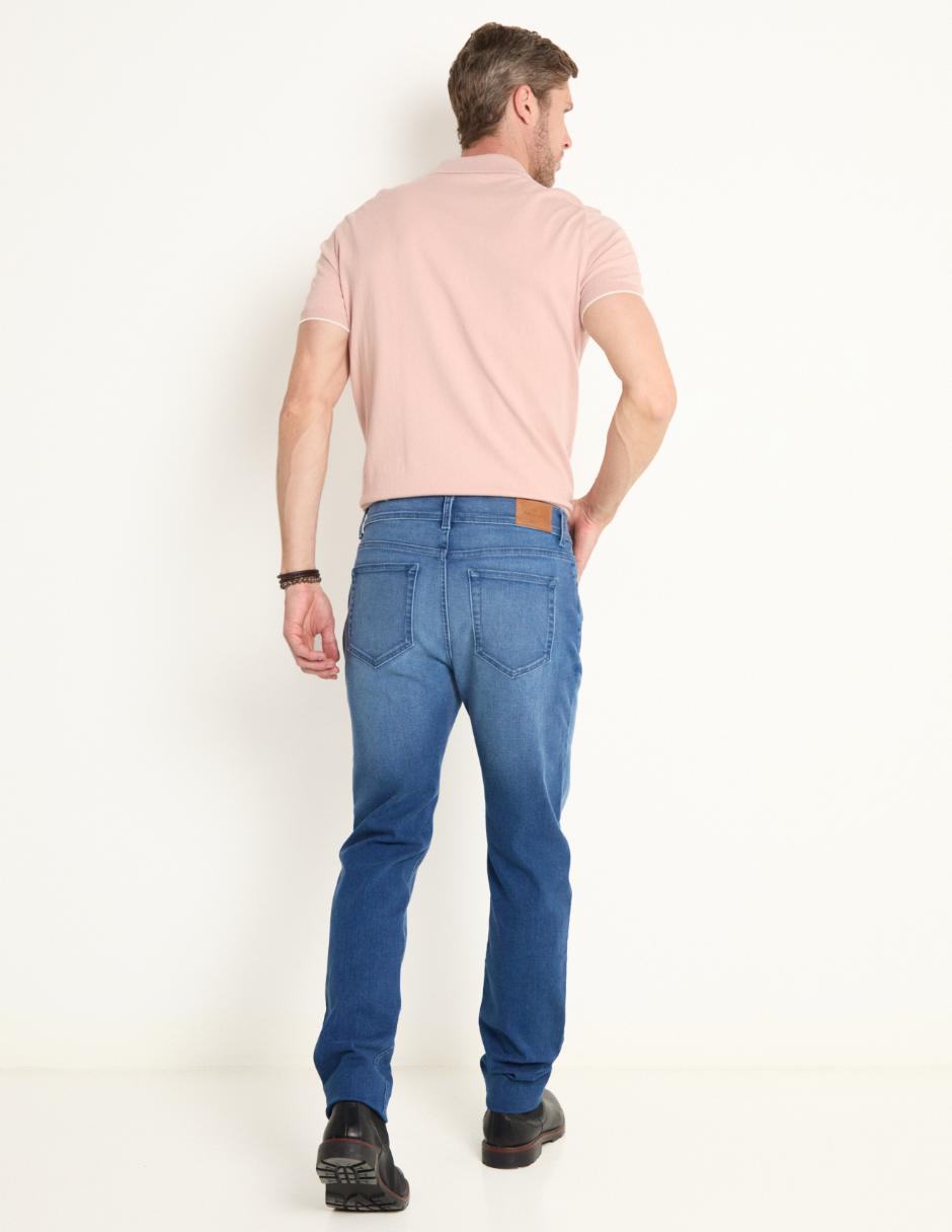 Jeans straight lavado medio para hombre 2