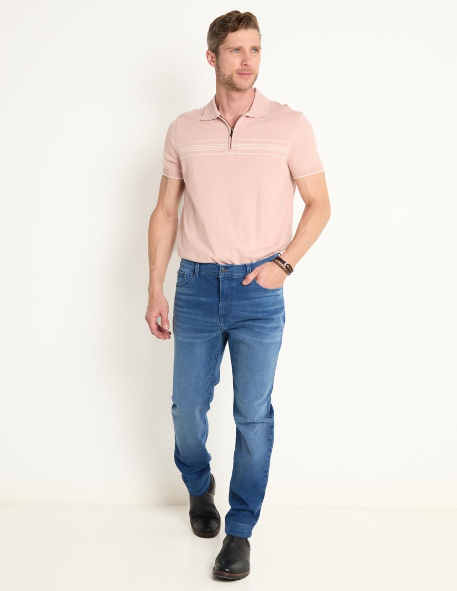 Jeans straight lavado medio para hombre 3