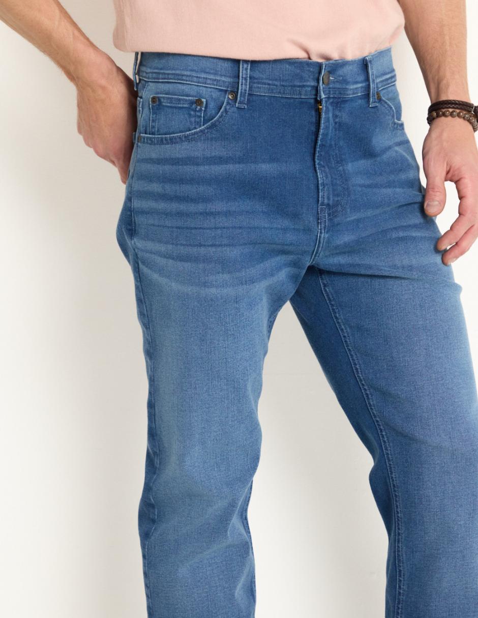 Jeans straight lavado medio para hombre 4