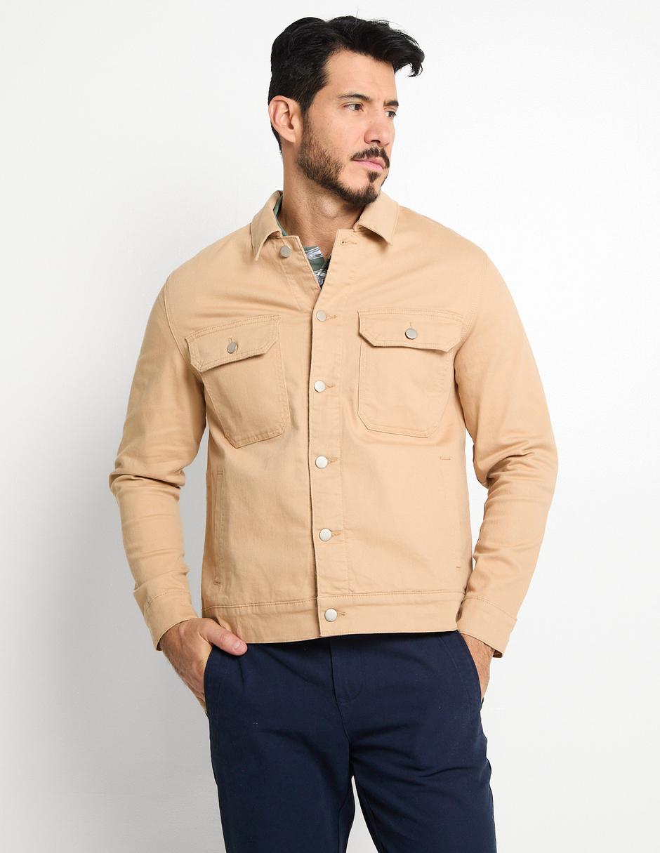 Chamarra denim con bolsillos para hombre