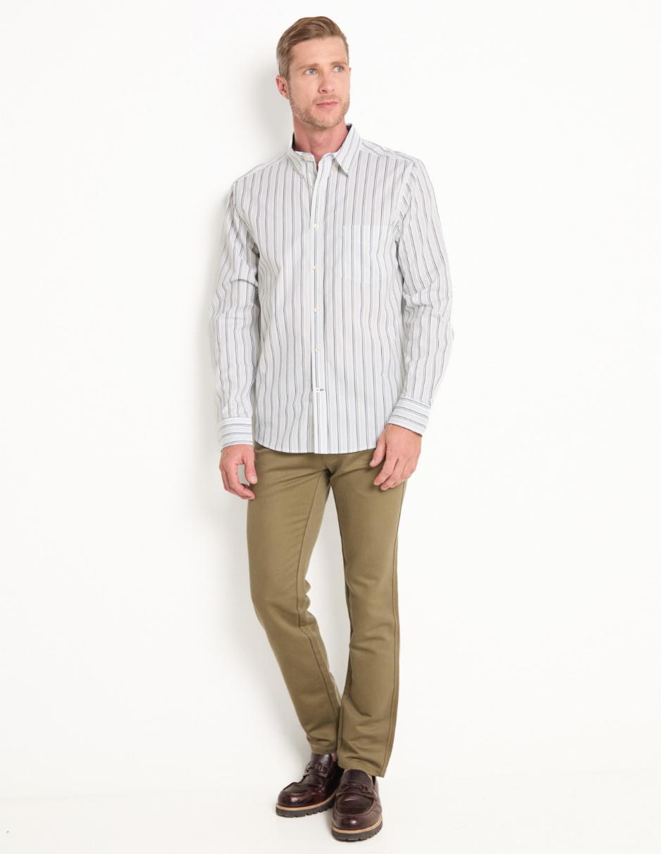 Camisa casual de algodón manga larga para hombre
