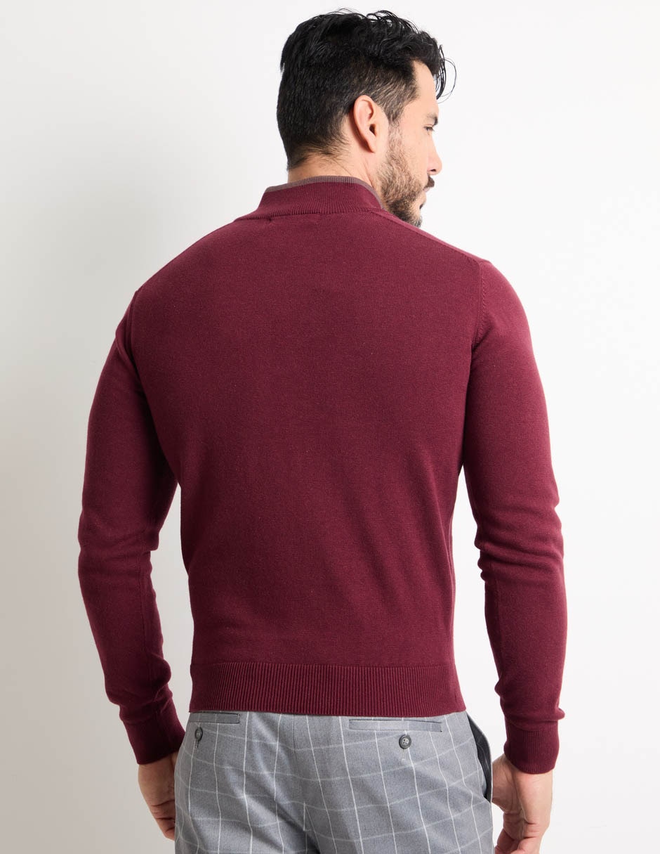 Suéter cuello con cierre para hombre
