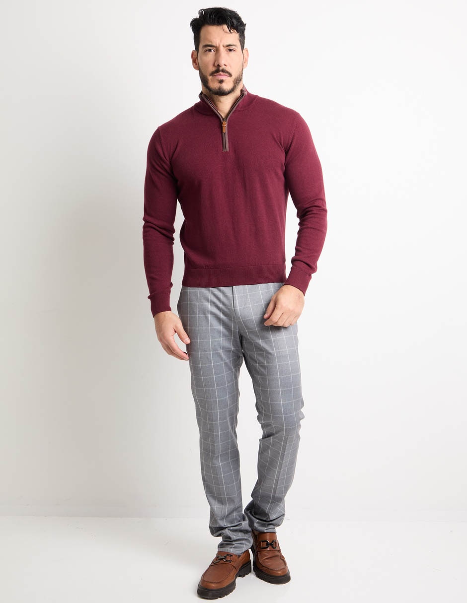 Suéter cuello con cierre para hombre