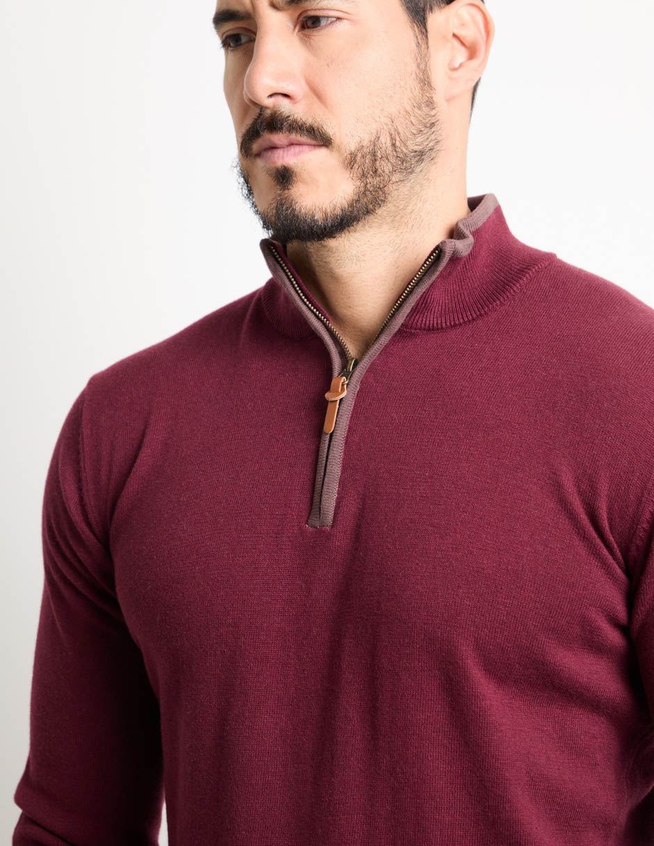 Suéter cuello con cierre para hombre