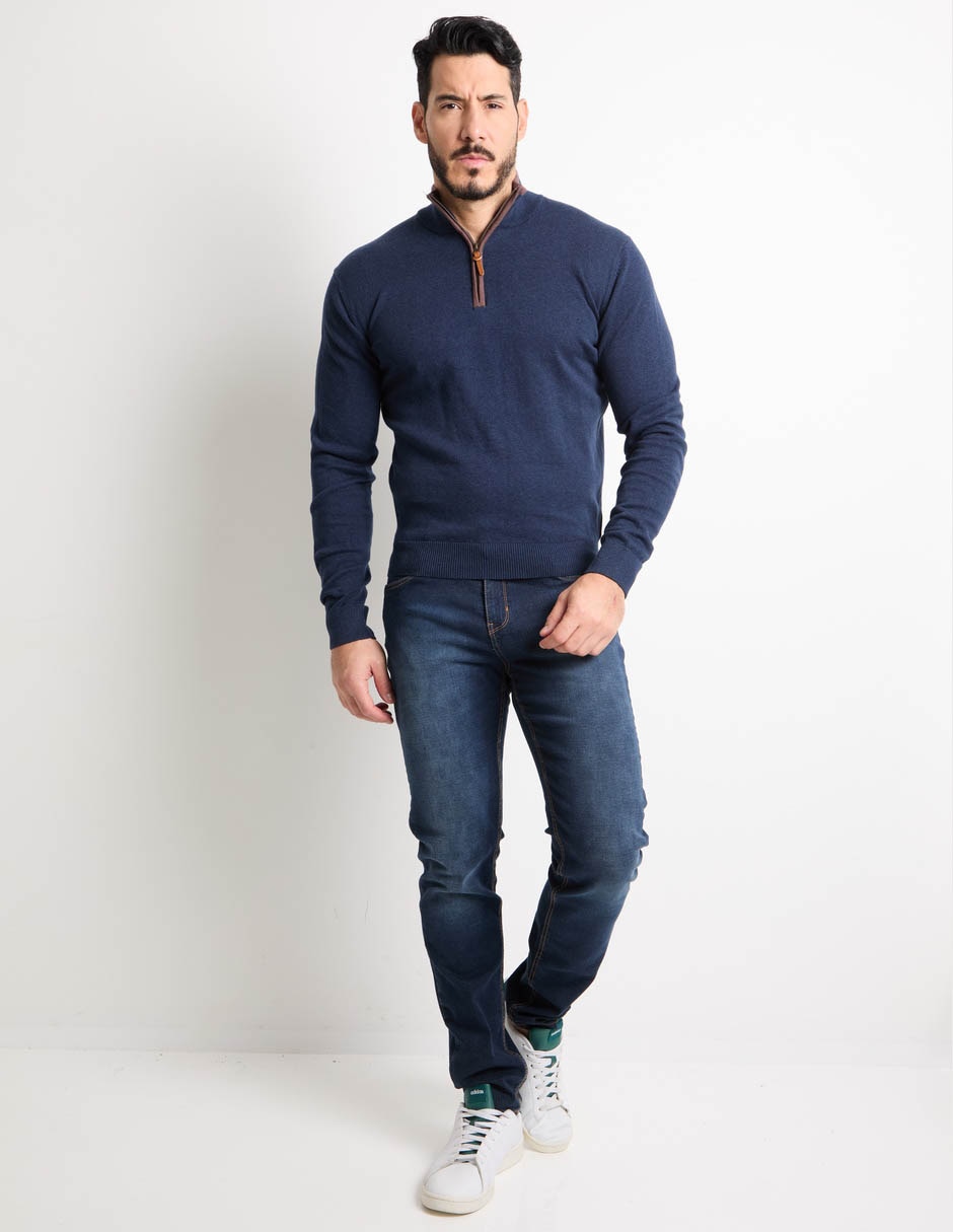 Suéter cuello con cierre para hombre 4