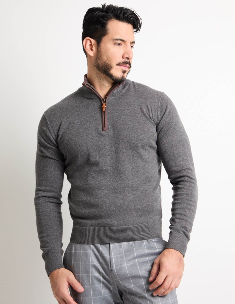 Suéter cuello con cierre para hombre Suéter cuello con cierre para hombre