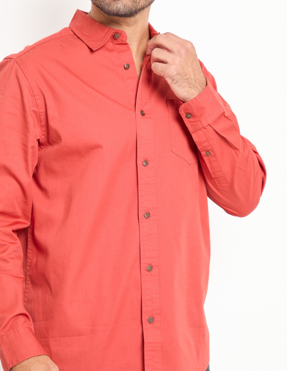 Camisa casual de algodón manga larga para hombre 4