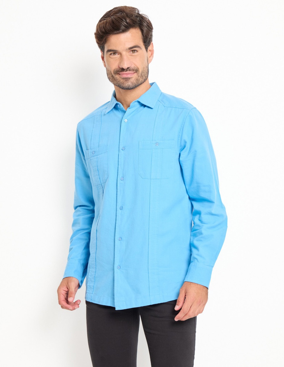 Camisa casual de algodón manga larga para hombre Camisa casual de algodón manga larga para hombre