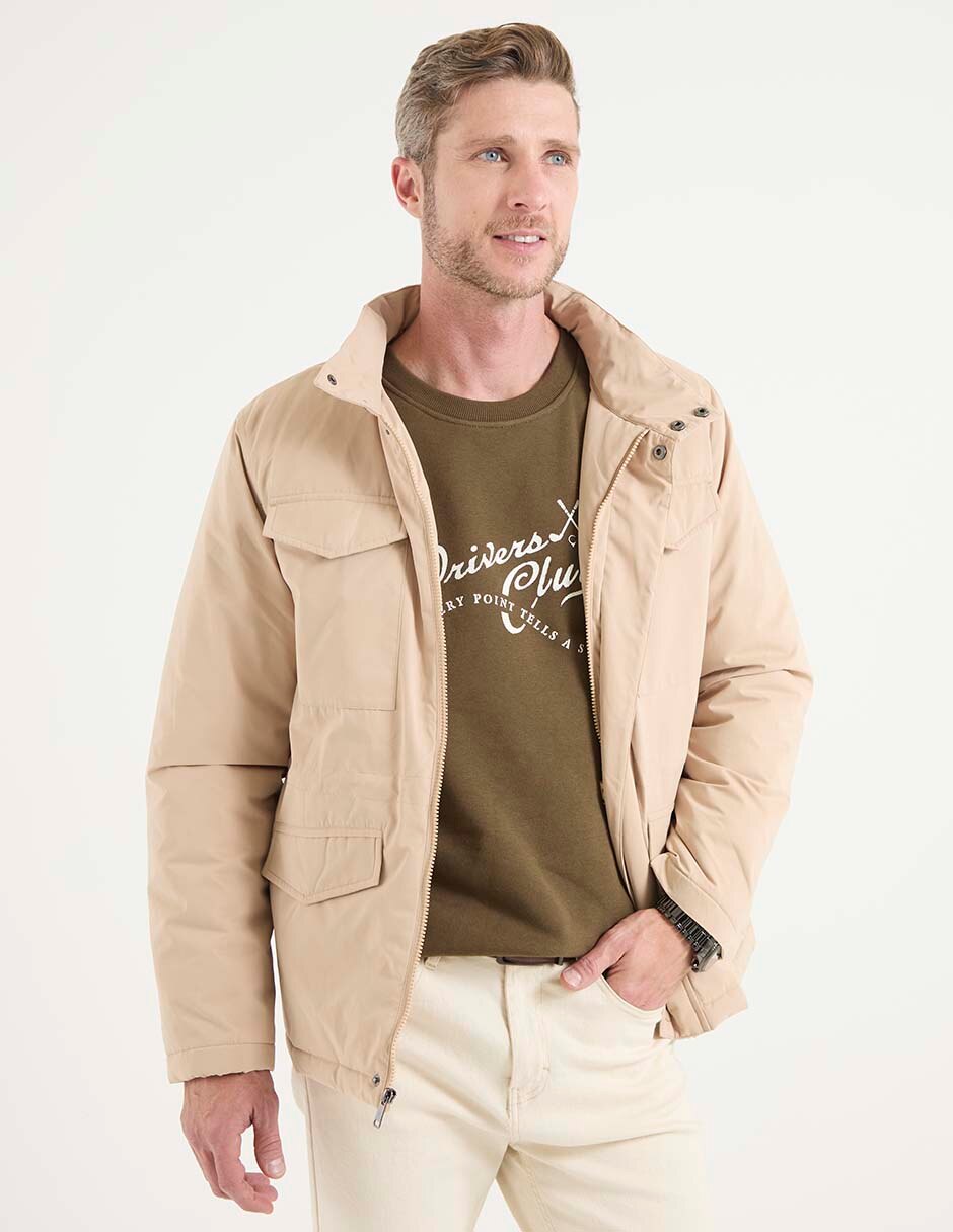 Chamarra cazadora con capucha para hombre Chamarra cazadora con capucha para hombre