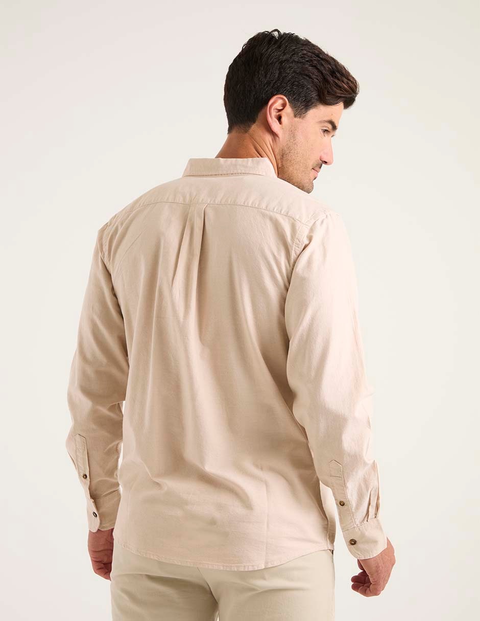 Camisa casual de algodón manga larga para hombre 4