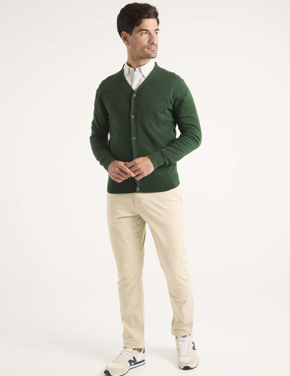 Suéter cuello v para hombre 3