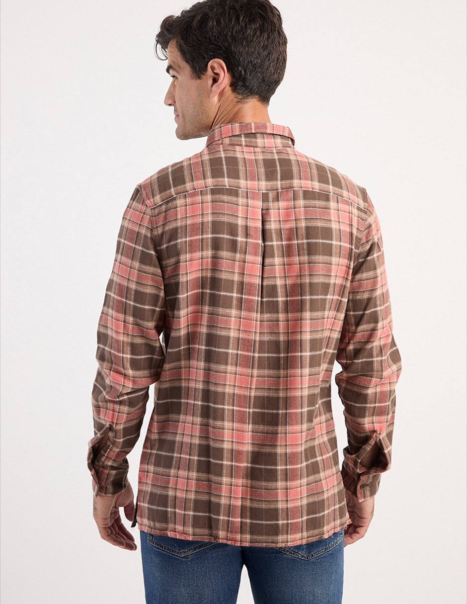 Camisa casual de algodón manga larga para hombre