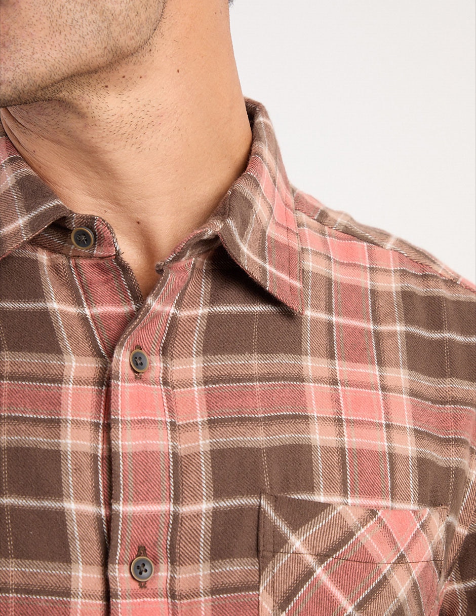 Camisa casual de algodón manga larga para hombre