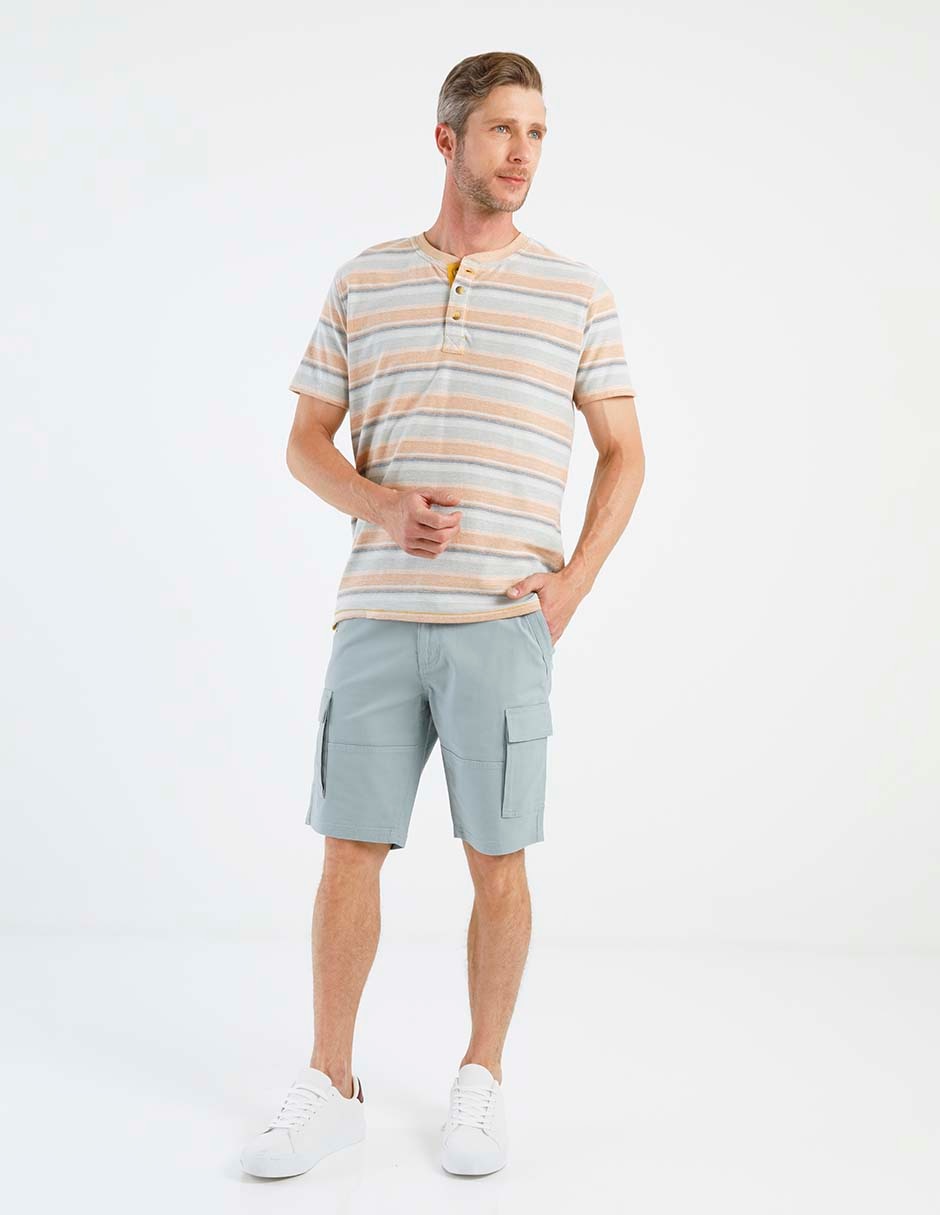 Playera Weekend cuello con botón para hombre