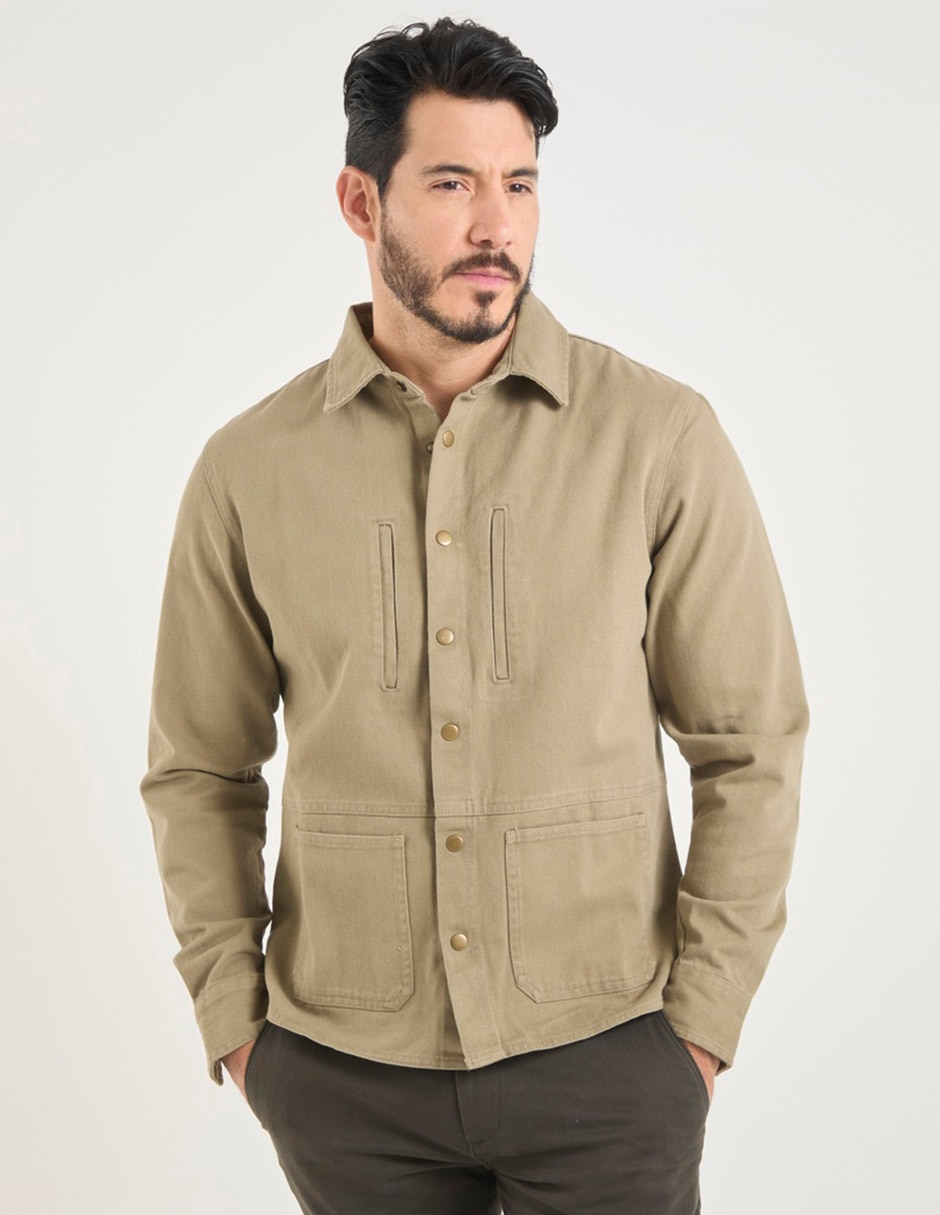 Chamarra casual de mezclilla con bolsillos para hombre Chamarra casual de mezclilla con bolsillos para hombre
