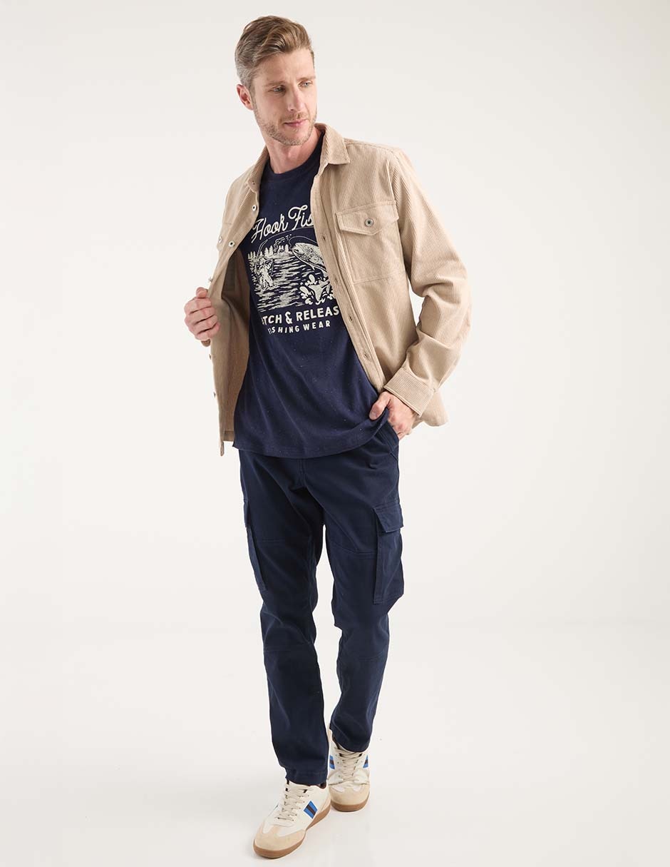 Pantalón cargo recto de algodón para hombre 4