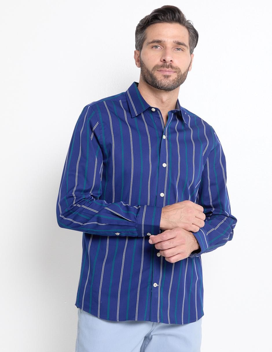 Camisa casual de algodón manga larga para hombre Camisa casual de algodón manga larga para hombre