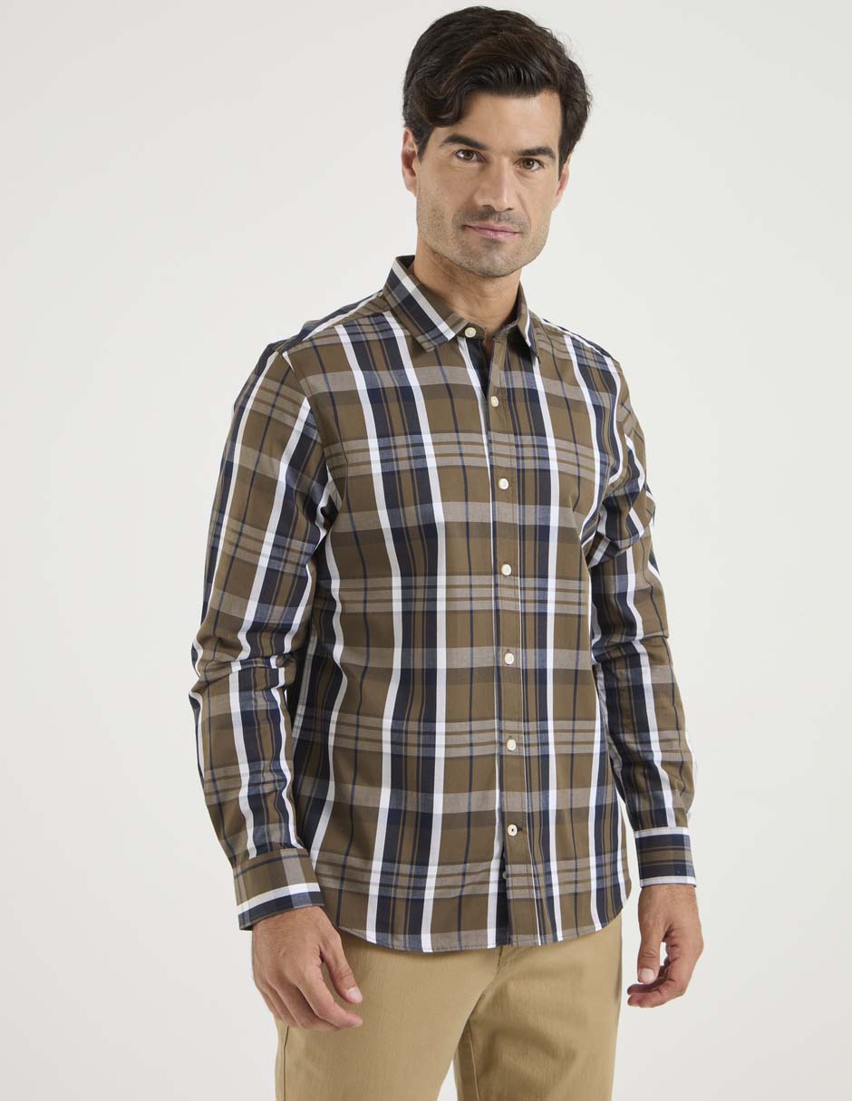 Camisa casual Weekend de algodón manga larga para hombre