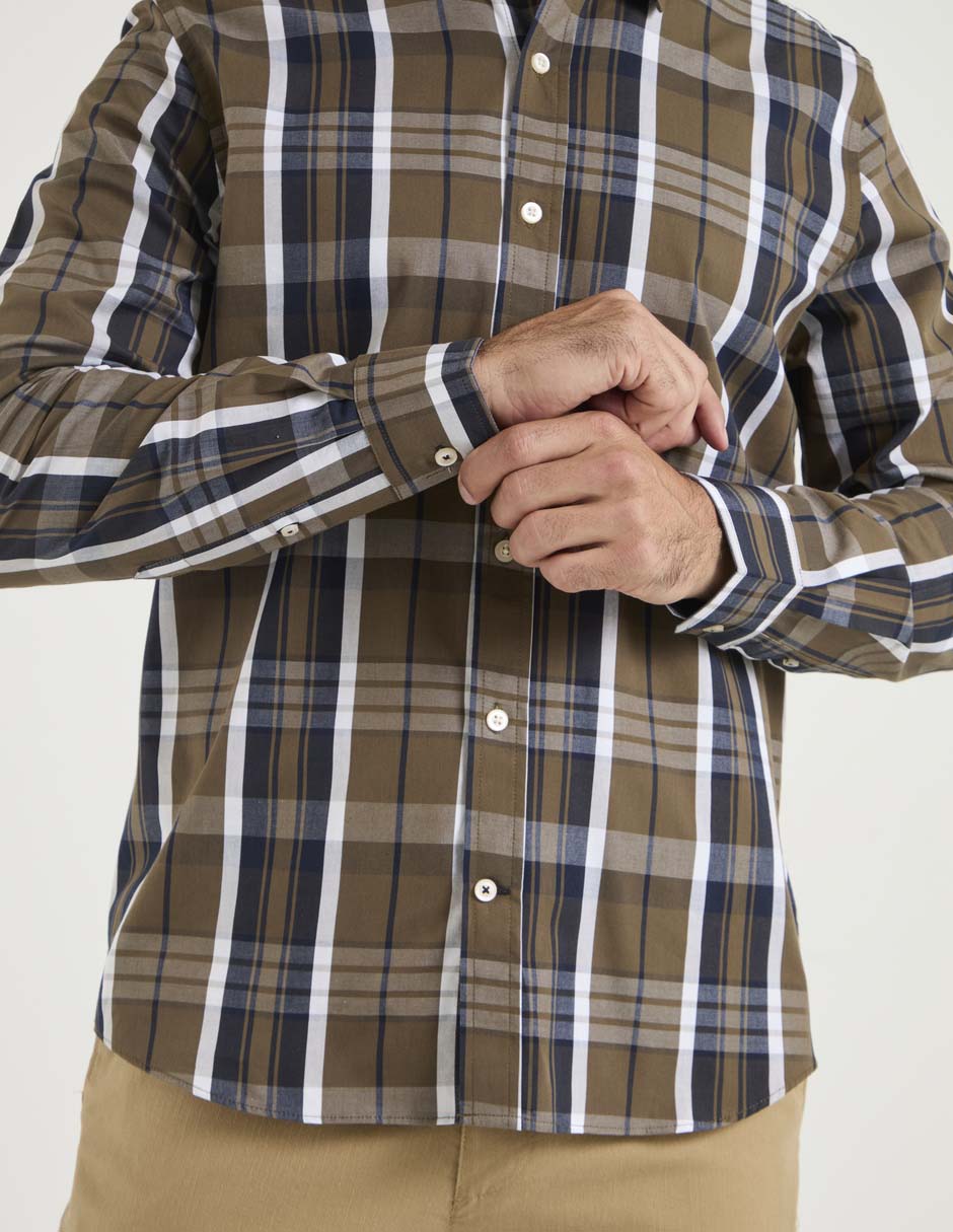 Camisa casual Weekend de algodón manga larga para hombre