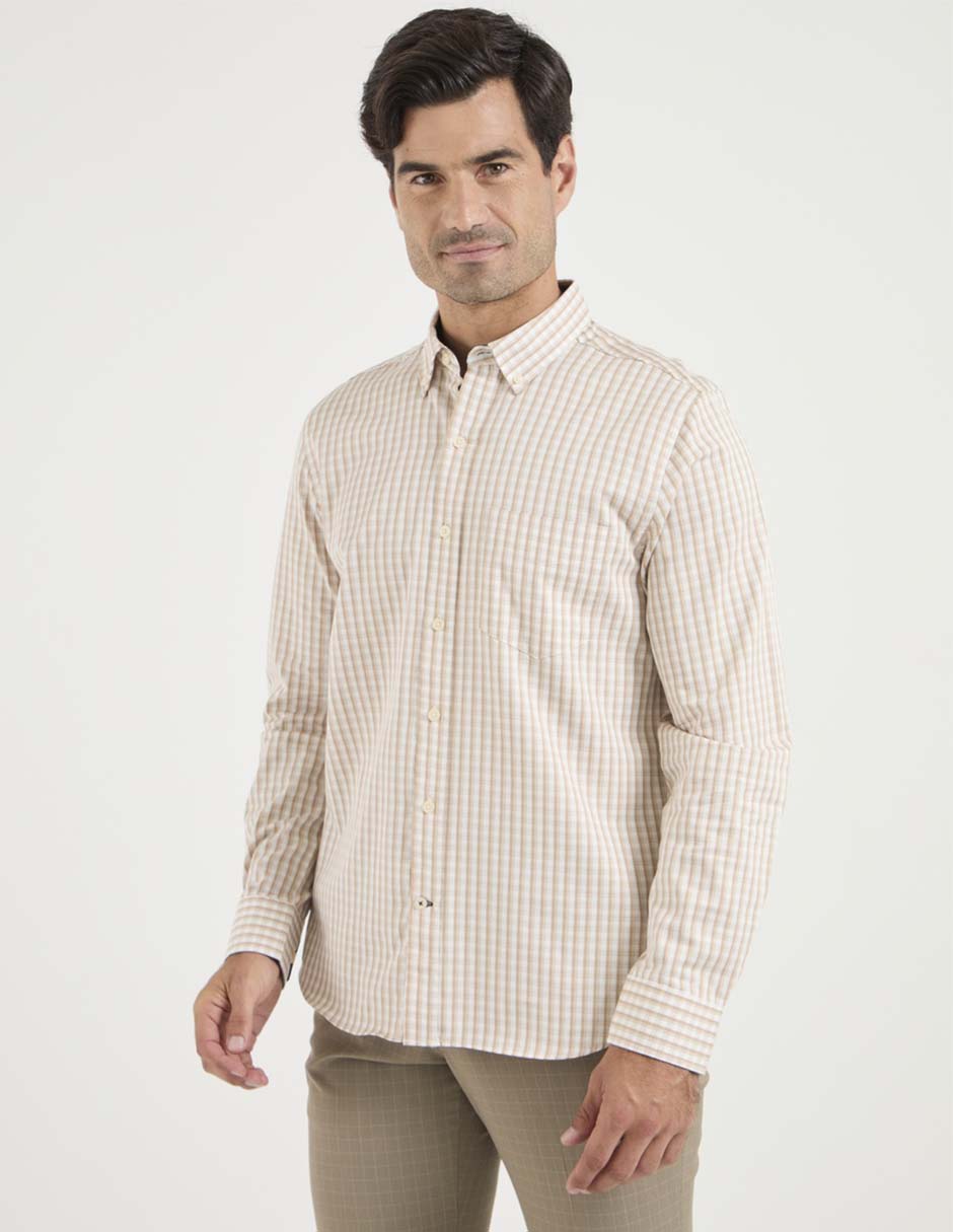 Camisa casual de algodón manga larga para hombre 1