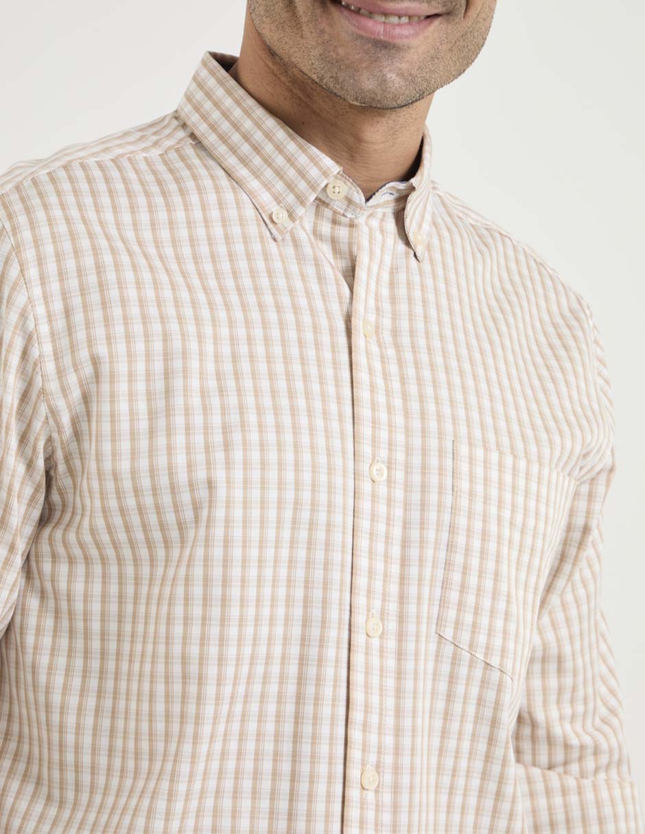 Camisa casual de algodón manga larga para hombre 8