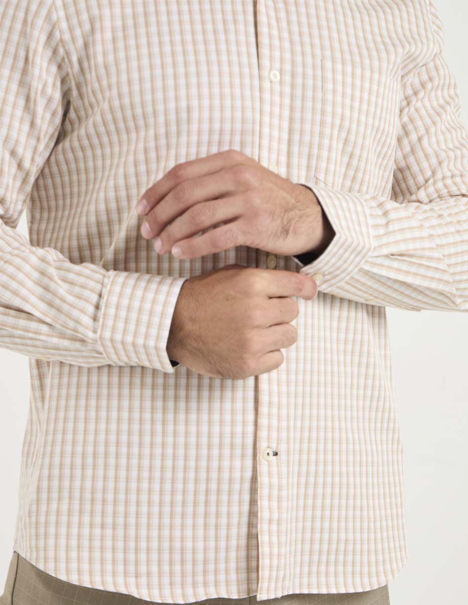 Camisa casual de algodón manga larga para hombre 9