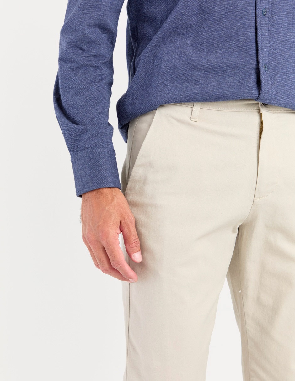 Pantalón chino slim de algodón para hombre 4