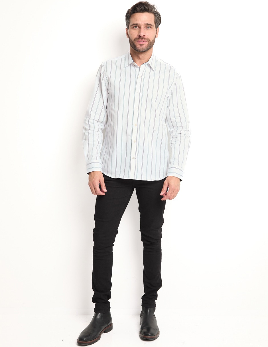 Camisa casual manga larga para hombre