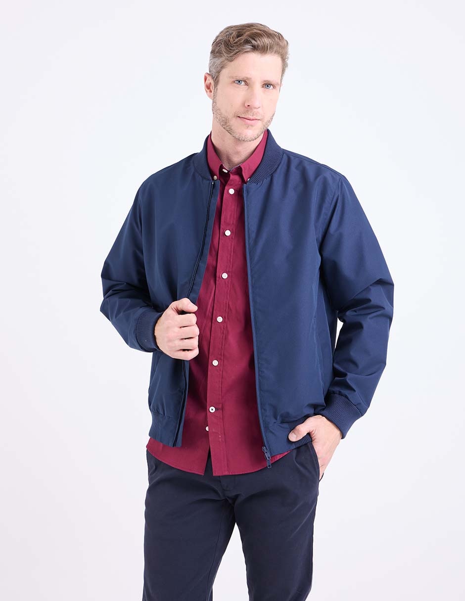 Chamarra bomber con bolsillos para hombre Chamarra bomber con bolsillos para hombre