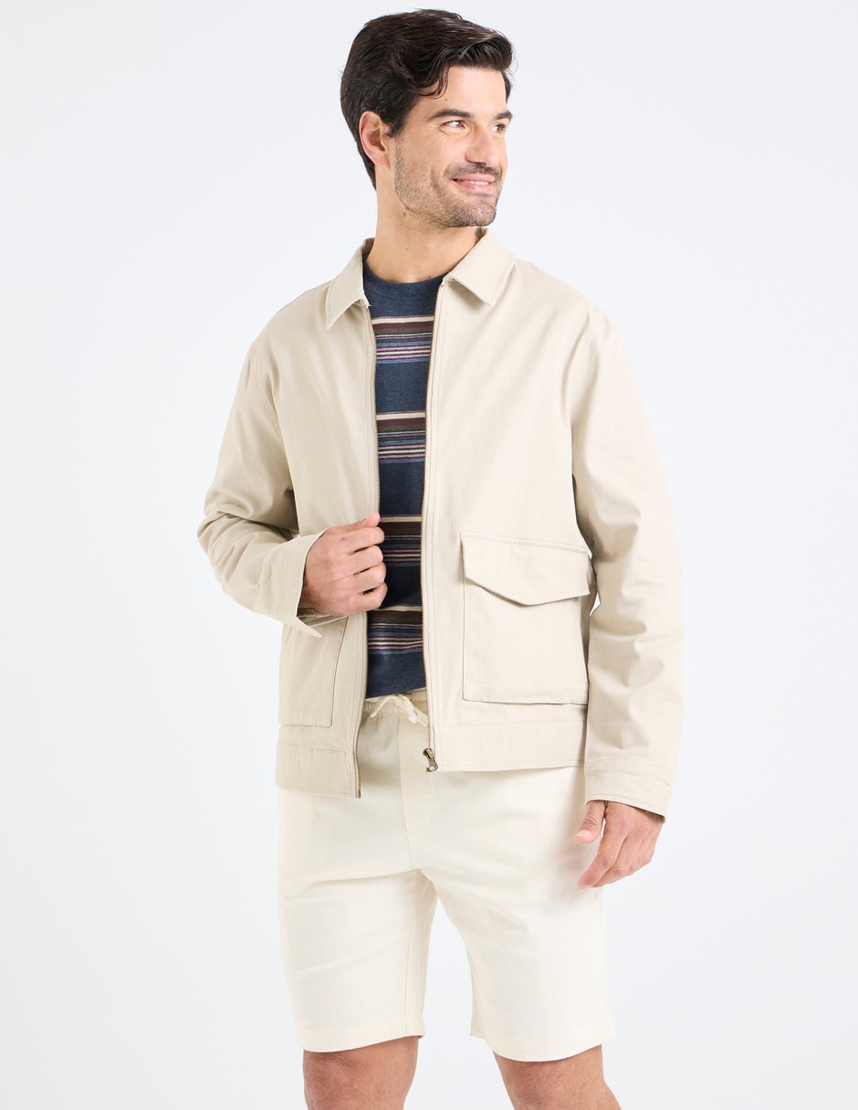 Chamarra casual con bolsillos para hombre