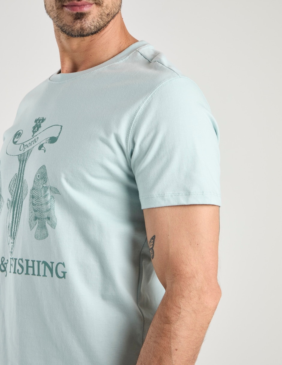 Playera Weekend Sail & Fishing cuello redondo para hombre