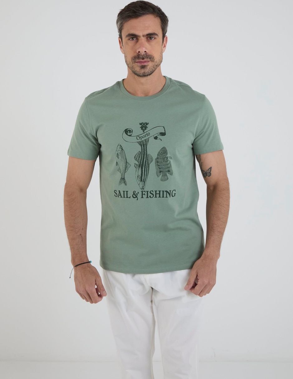 Playera Sail & Fishing cuello redondo para hombre 1