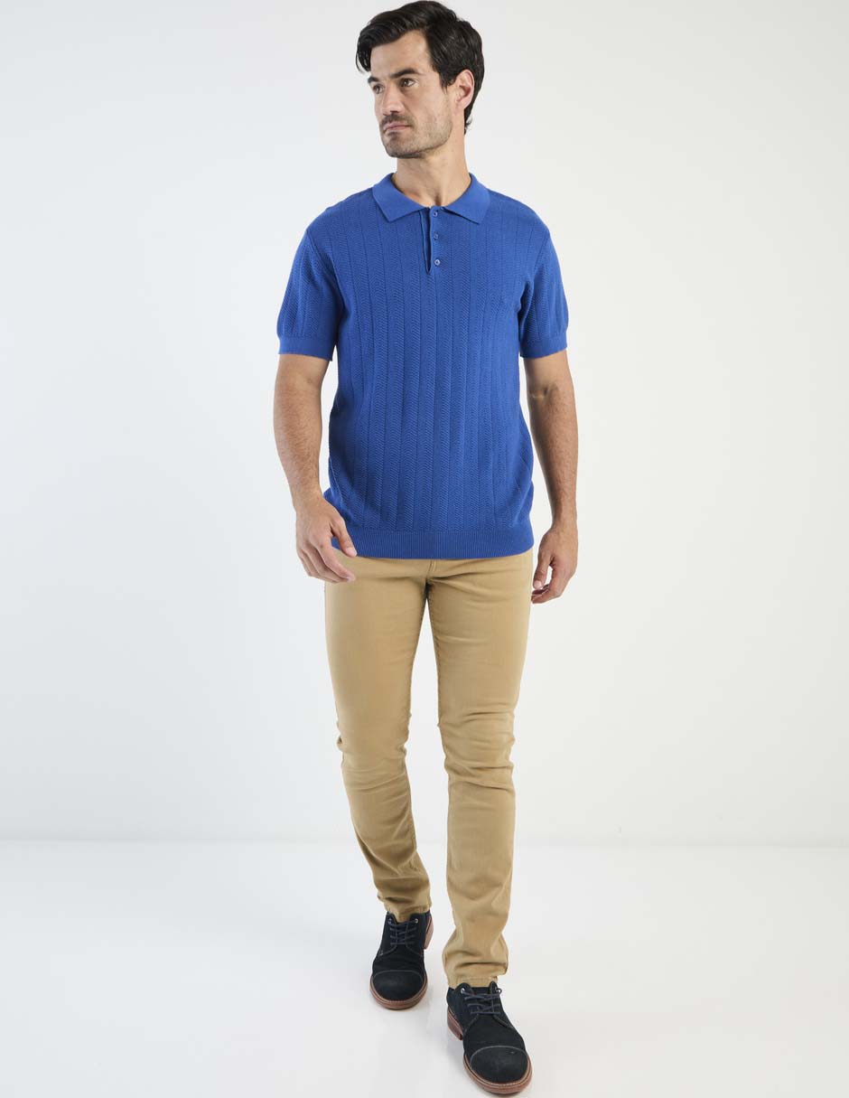 Playera tipo polo weekend premium para hombre