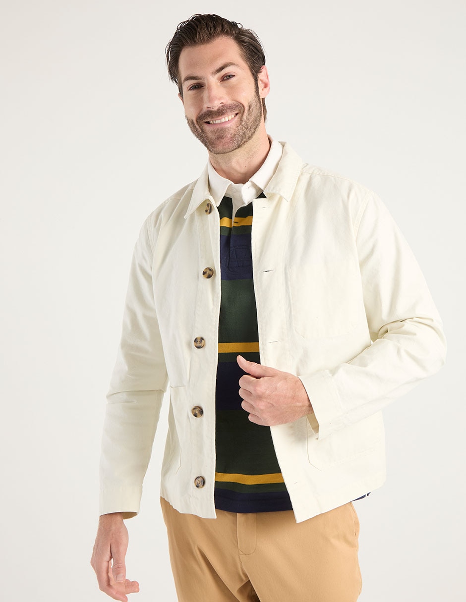 Sobrecamisa casual de algodón manga larga para hombre