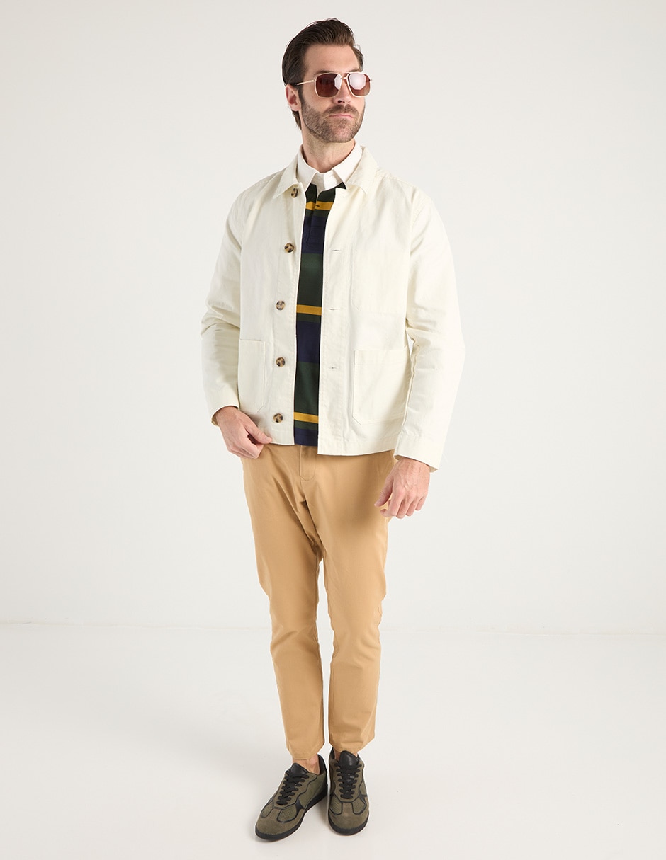 Sobrecamisa casual de algodón manga larga para hombre 2
