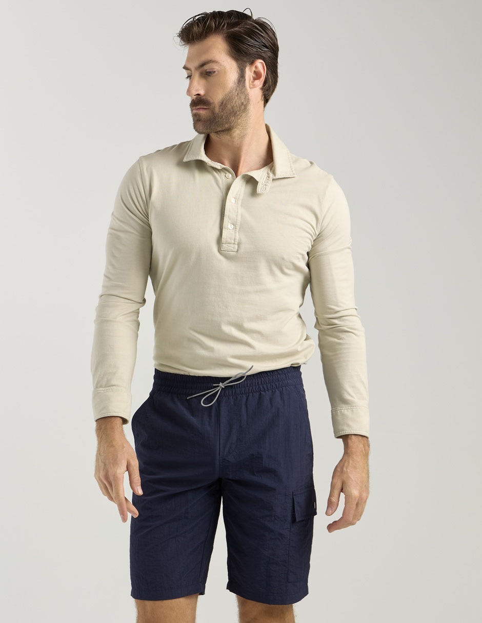 Bermuda de gabardina para hombre