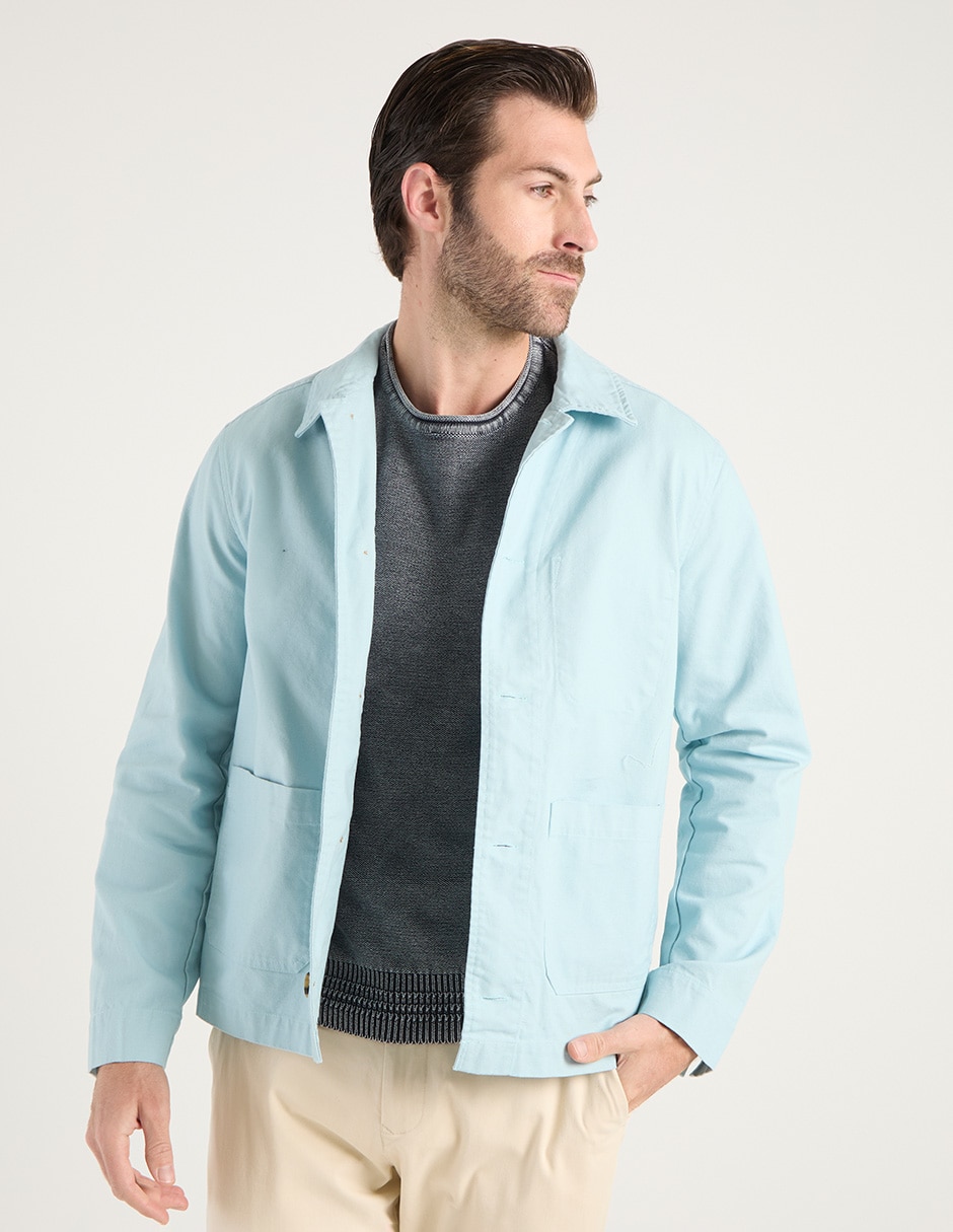 Sobrecamisa casual de algodón manga larga para hombre Sobrecamisa casual de algodón manga larga para hombre