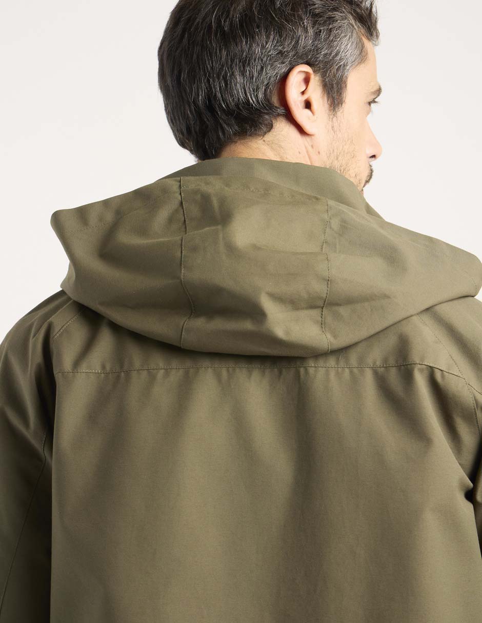 Chamarra cazadora capucha y bolsa para hombre 5