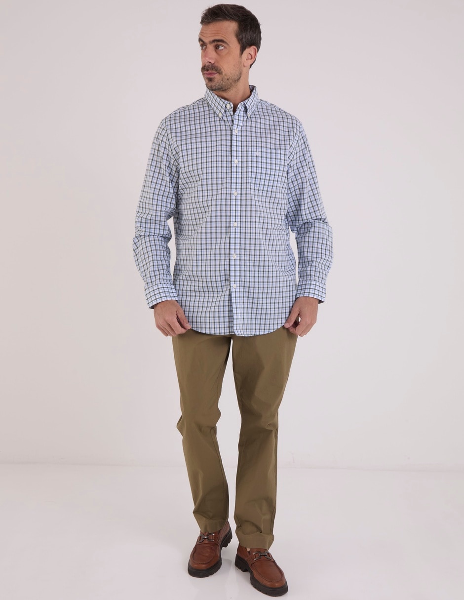 Pantalón chino regular de algodón para hombre 4