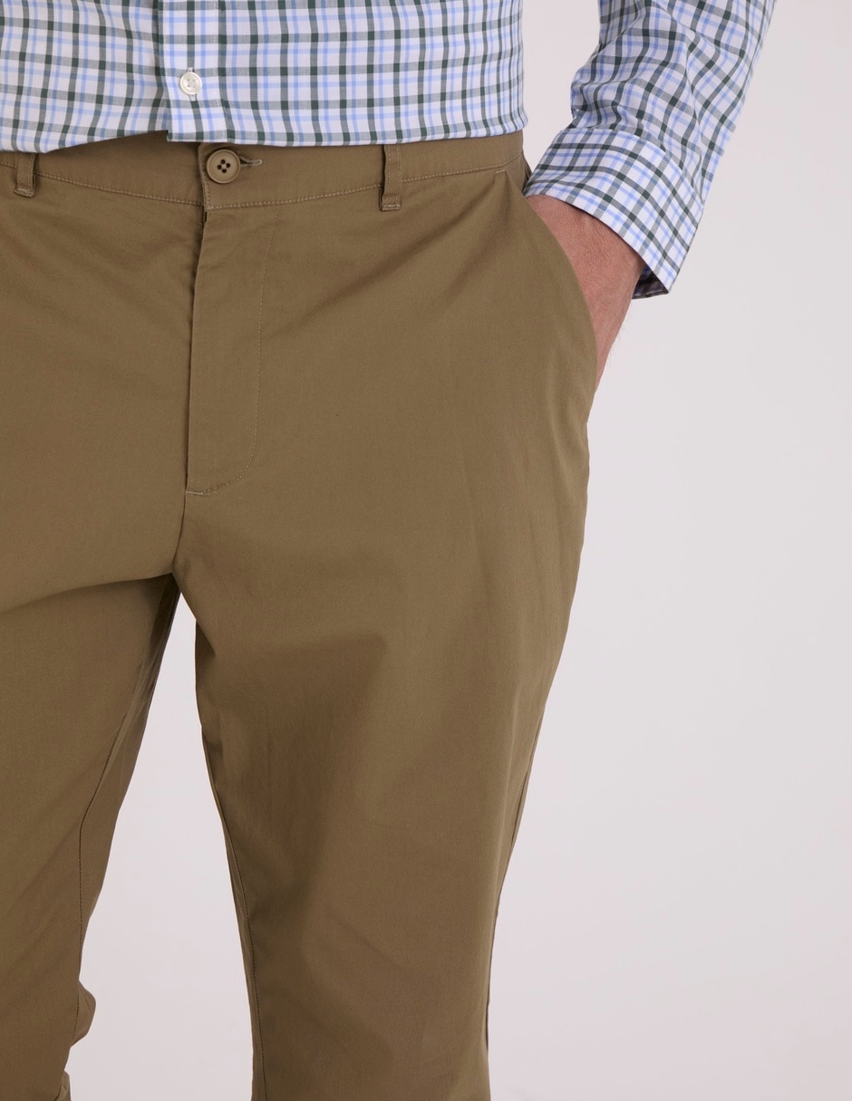 Pantalón chino regular de algodón para hombre 3
