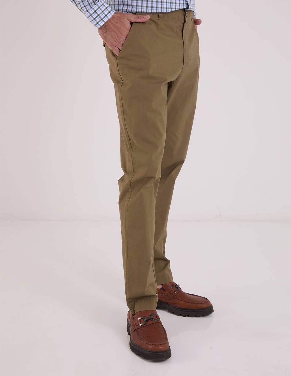 Pantalón chino regular de algodón para hombre 2