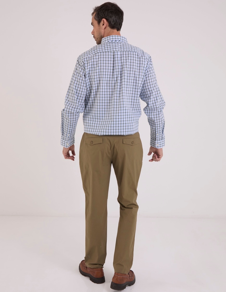 Pantalón chino regular de algodón para hombre 6